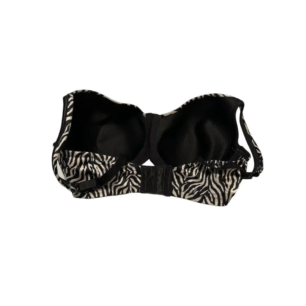 Playtex Side Smoothing Underwire Bra Adjustable Strap Zebra Print Size 38DD
